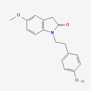 1-[2-(4-Hydroxyphenyl)ethyl]-5-methoxy-1,3-dihydro-2H-indol-2-one