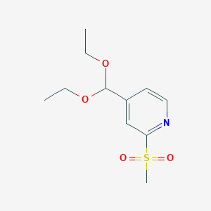 molecular formula C11H17NO4S B12611282 4-(Diethoxymethyl)-2-(methanesulfonyl)pyridine CAS No. 650628-70-9