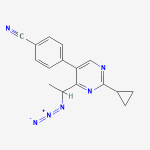 4-[4-(1-Azidoethyl)-2-cyclopropylpyrimidin-5-yl]benzonitrile