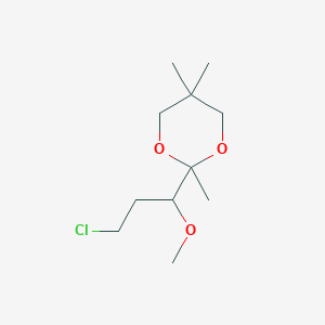 molecular formula C11H21ClO3 B12611358 2-(3-Chloro-1-methoxypropyl)-2,5,5-trimethyl-1,3-dioxane CAS No. 875429-47-3