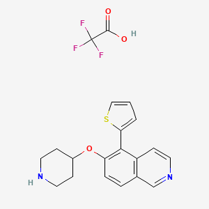 6-Piperidin-4-yloxy-5-thiophen-2-ylisoquinoline;2,2,2-trifluoroacetic acid