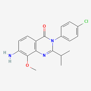 7-Amino-3-(4-chlorophenyl)-8-methoxy-2-(propan-2-yl)quinazolin-4(3H)-one