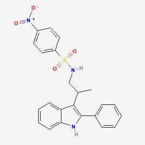 molecular formula C23H21N3O4S B12611433 4-Nitro-N-[2-(2-phenyl-1H-indol-3-yl)propyl]benzene-1-sulfonamide CAS No. 648894-23-9