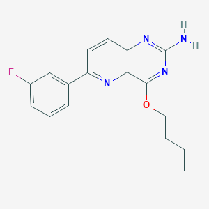 molecular formula C17H17FN4O B12611448 4-Butoxy-6-(3-fluorophenyl)pyrido[3,2-D]pyrimidin-2-amine CAS No. 897362-32-2