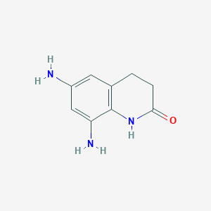 molecular formula C9H11N3O B12611462 6,8-Diamino-3,4-dihydroquinolin-2(1H)-one CAS No. 651329-25-8