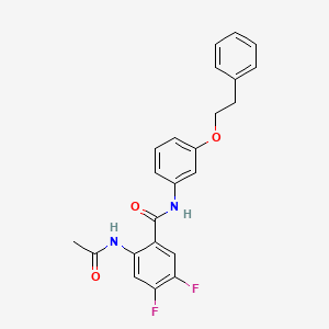 2-Acetamido-4,5-difluoro-N-[3-(2-phenylethoxy)phenyl]benzamide