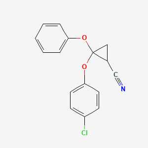 2-(4-Chlorophenoxy)-2-phenoxycyclopropane-1-carbonitrile