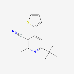 molecular formula C15H16N2S B12611496 6-tert-Butyl-2-methyl-4-(thiophen-2-yl)pyridine-3-carbonitrile CAS No. 650605-96-2