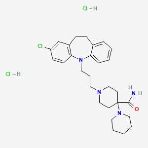 molecular formula C28H39Cl3N4O B1261152 1-[3-(3-氯-5,6-二氢苯并[b][1]苯并氮杂菲-11-基)丙基]-4-(1-哌啶基)哌啶-4-甲酰胺 