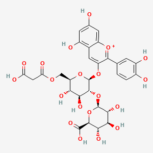 molecular formula C30H31O20+ B1261155 花青素-3-O-(6''-O-丙二酰-2''-O-葡萄糖醛酸)葡萄糖苷 