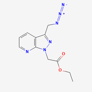 molecular formula C11H12N6O2 B12611601 Ethyl [3-(azidomethyl)-1H-pyrazolo[3,4-b]pyridin-1-yl]acetate CAS No. 918484-95-4