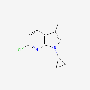 molecular formula C11H11ClN2 B12611616 1H-Pyrrolo[2,3-b]pyridine, 6-chloro-1-cyclopropyl-3-methyl- 