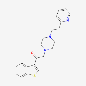 molecular formula C21H23N3OS B12611658 1-(1-Benzothiophen-3-yl)-2-{4-[2-(pyridin-2-yl)ethyl]piperazin-1-yl}ethan-1-one CAS No. 918481-85-3