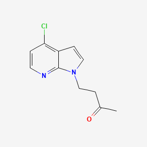 molecular formula C11H11ClN2O B12611688 2-Butanone, 4-(4-chloro-1H-pyrrolo[2,3-b]pyridin-1-yl) 