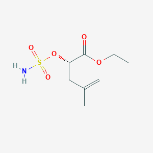 4-Pentenoic acid, 2-[(aminosulfonyl)oxy]-4-methyl-, ethyl ester, (2S)-