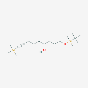 molecular formula C18H38O2Si2 B12611731 1-{[tert-Butyl(dimethyl)silyl]oxy}-9-(trimethylsilyl)non-8-yn-4-ol CAS No. 917989-34-5