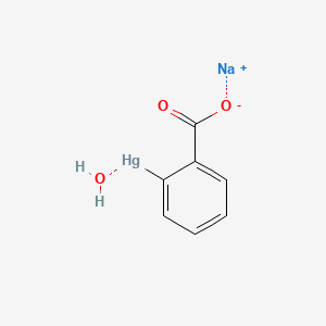 molecular formula C7H6HgNaO3 B1261179 MERCURY, (o-CARBOXYPHENYL)HYDROXY-, SODIUM SALT CAS No. 55939-60-1