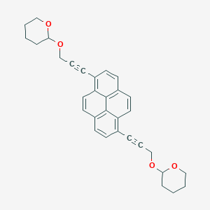 molecular formula C32H30O4 B12611807 2,2'-{Pyrene-1,6-diylbis[(prop-1-yne-1,3-diyl)oxy]}bis(oxane) CAS No. 918973-86-1