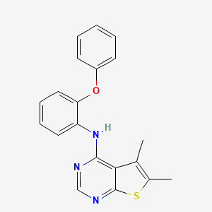 molecular formula C20H17N3OS B12611812 5,6-Dimethyl-N-(2-phenoxyphenyl)thieno[2,3-d]pyrimidin-4-amine CAS No. 917907-34-7