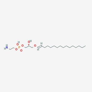 molecular formula C21H44NO6P B1261189 2-aminoethyl (2R)-3-{[(1E)-hexadec-1-en-1-yl]oxy}-2-hydroxypropyl hydrogen phosphate 