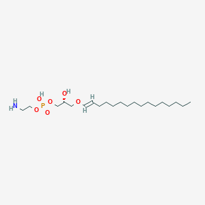 molecular formula C21H44NO6P B1261189 2-氨基乙基 (2R)-3-{[(1E)-十六烷-1-烯-1-基]氧基}-2-羟丙基氢磷酸盐 