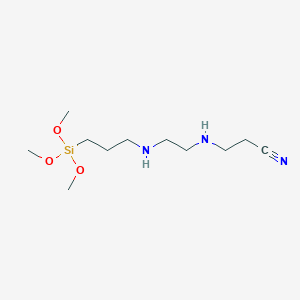 molecular formula C11H25N3O3Si B12611942 3,3-Dimethoxy-2-oxa-7,10-diaza-3-silatridecane-13-nitrile CAS No. 892859-42-6