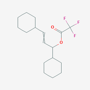 molecular formula C17H25F3O2 B12611952 1,3-Dicyclohexylprop-2-en-1-yl trifluoroacetate CAS No. 918545-46-7