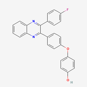 molecular formula C26H17FN2O2 B12611955 4-{4-[3-(4-Fluorophenyl)quinoxalin-2-yl]phenoxy}phenol CAS No. 874762-10-4