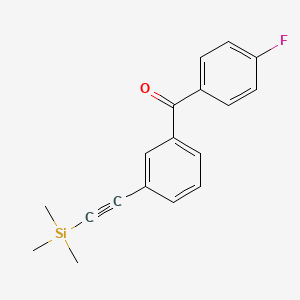 molecular formula C18H17FOSi B12611976 (4-Fluorophenyl){3-[(trimethylsilyl)ethynyl]phenyl}methanone CAS No. 918442-22-5