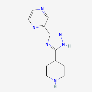 molecular formula C11H14N6 B12611993 2-[5-(Piperidin-4-yl)-1H-1,2,4-triazol-3-yl]pyrazine CAS No. 893424-17-4