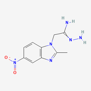 molecular formula C10H12N6O2 B12611999 (2-Methyl-5-nitro-1H-benzimidazol-1-yl)ethanehydrazonamide CAS No. 913706-13-5