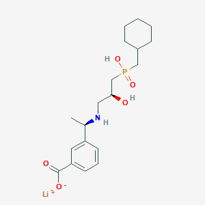 molecular formula C19H29LiNO5P B1261203 lithium;3-[(1R)-1-[[(2S)-3-[cyclohexylmethyl(hydroxy)phosphoryl]-2-hydroxypropyl]amino]ethyl]benzoate 