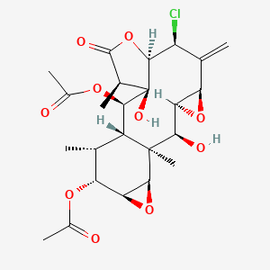 molecular formula C24H31ClO10 B1261206 [(1S,2S,3S,5R,7S,8R,11R,12R,13R,14S,15R,16R,17S,19R)-13-acetyloxy-7-chloro-2,12-dihydroxy-1,11,15-trimethyl-6-methylidene-10-oxo-4,9,18-trioxapentacyclo[12.5.0.03,5.08,12.017,19]nonadecan-16-yl] acetate 