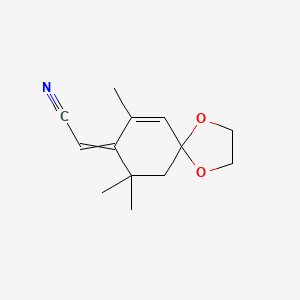 molecular formula C13H17NO2 B12612125 (7,9,9-Trimethyl-1,4-dioxaspiro[4.5]dec-6-en-8-ylidene)acetonitrile CAS No. 885683-98-7