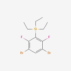 molecular formula C12H16Br2F2Si B12612141 Silane, (3,5-dibromo-2,6-difluorophenyl)triethyl- CAS No. 651027-04-2