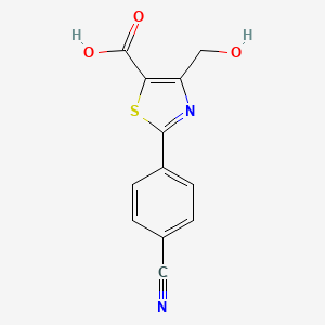 molecular formula C12H8N2O3S B12612143 2-(4-Cyanophenyl)-4-(hydroxymethyl)-1,3-thiazole-5-carboxylic acid CAS No. 648882-61-5