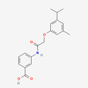 3-{2-[3-Methyl-5-(propan-2-yl)phenoxy]acetamido}benzoic acid