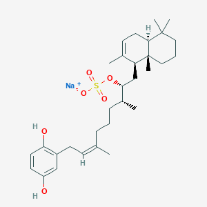 molecular formula C31H47NaO6S B1261219 硫酸(2R,3R,Z)-9-(2,5-二羟基苯基)-3,7-二甲基-1-((1S,4aS,8aS)-2,5,5,8a-四甲基-1,4,4a,5,6,7,8,8a-八氢萘-1-基)壬-7-烯-2-基钠 