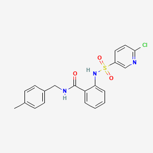 molecular formula C20H18ClN3O3S B1261223 2-[(6-氯-3-吡啶基)磺酰氨基]-N-[(4-甲苯基)甲基]苯甲酰胺 