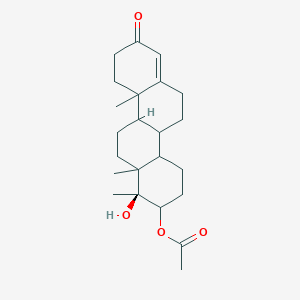 molecular formula C23H34O4 B1261224 乙酸[(1S)-1-羟基-1,10a,12a-三甲基-8-氧代-2,3,4,4a,4b,5,6,9,10,10b,11,12-十二氢菊烯-2-基]酯 