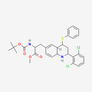 molecular formula C30H34Cl2N2O4S B1261225 methyl N-(tert-butoxycarbonyl)-3-[2-(2,6-dichlorophenyl)-4-(phenylsulfanyl)-1,2,3,4,4a,8a-hexahydro-6-quinolyl]alaninate 