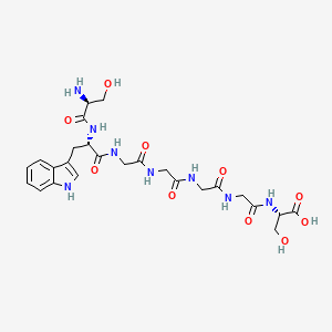 molecular formula C25H34N8O10 B12612296 L-Seryl-L-tryptophylglycylglycylglycylglycyl-L-serine CAS No. 648893-93-0