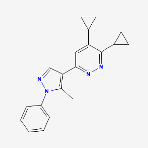 molecular formula C20H20N4 B12612314 3,4-Dicyclopropyl-6-(5-methyl-1-phenyl-1H-pyrazol-4-yl)pyridazine CAS No. 918873-36-6