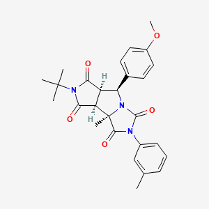 molecular formula C27H29N3O5 B1261233 (5S,5aR,8aS,8bR)-7-tert-butyl-5-(4-methoxyphenyl)-8b-methyl-2-(3-methylphenyl)-5a,8a-dihydro-5H-pyrrolo[1,2]pyrrolo[4,5-a]imidazole-1,3,6,8-tetrone 