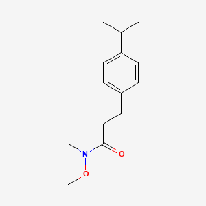 molecular formula C14H21NO2 B12612350 N-Methoxy-N-methyl-3-[4-(propan-2-yl)phenyl]propanamide CAS No. 918519-17-2