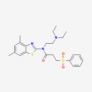 molecular formula C24H31N3O3S2 B1261242 3-(苯磺酰基)-N-[2-(二乙氨基)乙基]-N-(4,6-二甲基-1,3-苯并噻唑-2-基)丙酰胺 