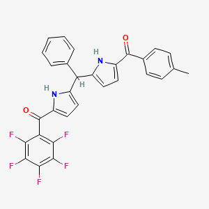 molecular formula C30H19F5N2O2 B12612429 (5-{[5-(4-Methylbenzoyl)-1H-pyrrol-2-yl](phenyl)methyl}-1H-pyrrol-2-yl)(pentafluorophenyl)methanone CAS No. 874948-40-0