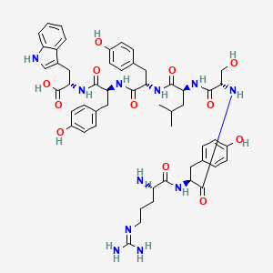 molecular formula C53H67N11O12 B12612431 N~5~-(Diaminomethylidene)-L-ornithyl-L-tyrosyl-L-seryl-L-leucyl-L-tyrosyl-L-tyrosyl-L-tryptophan CAS No. 915146-73-5