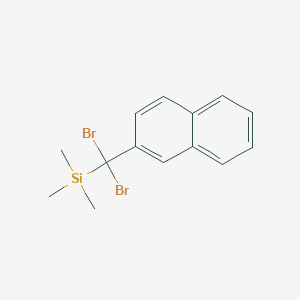 molecular formula C14H16Br2Si B12612460 [Dibromo(naphthalen-2-yl)methyl](trimethyl)silane CAS No. 648428-85-7