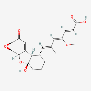 molecular formula C21H24O7 B1261249 (2E,4Z,6E)-4-甲氧基-6-甲基-7-(4aβ-羟基-8-氧代-1,2,3,4,4a,5aα,6,7,8,9bα-十氢-6β,7β-环氧二苯并呋喃-1α-基)-2,4,6-庚三烯酸 